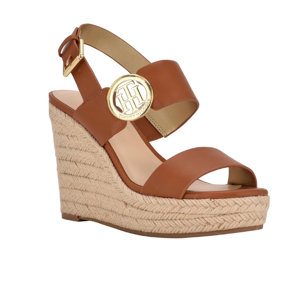 LAST ONE❗️TOMMY HILFIGER Kahdy Brown Espadrille Platform Sandals